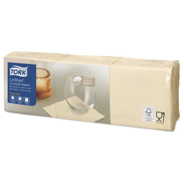 Tork Tork LinStyle® servet 23x23cm 1/4-vouw cream 10x150