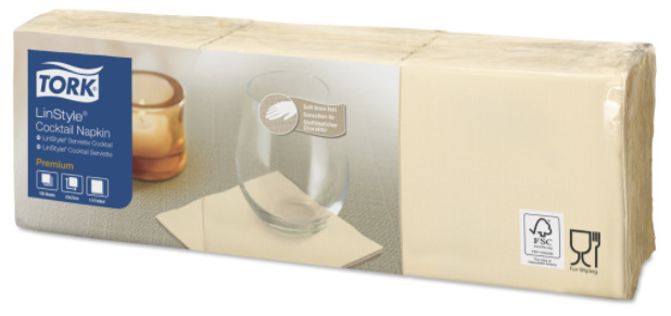 Tork Tork LinStyle® servet 23x23cm 1/4-vouw cream 10x150