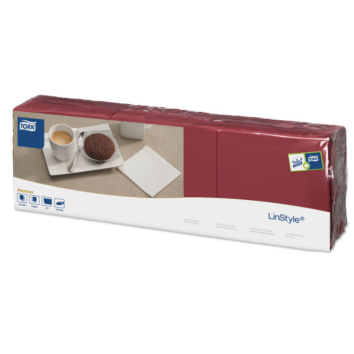 Tork Tork LinStyle® servet 23x23cm 1/4-vouw burgundy 10x150