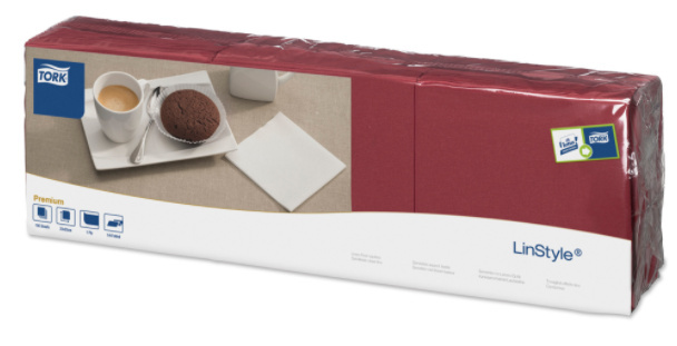 Tork Tork LinStyle® servet 23x23cm 1/4-vouw burgundy 10x150