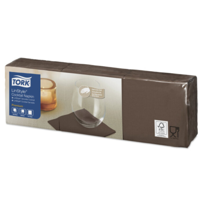 Tork Tork LinStyle® servet 23x23cm 1/4-vouw cocoa 10x150