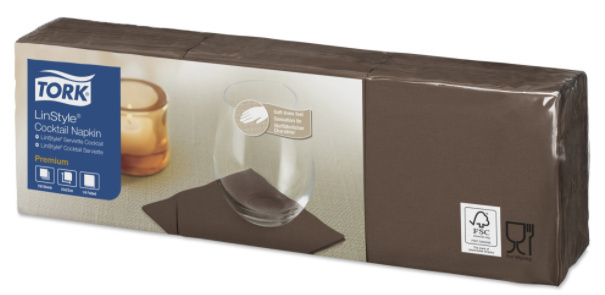 Tork Tork LinStyle® servet 23x23cm 1/4-vouw cocoa 10x150