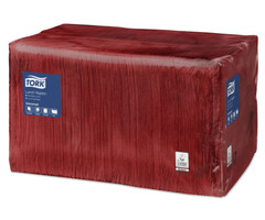 Tork Tork tissue servet 33x33cm 1-laags 1/4-vouw burgundy 9x500