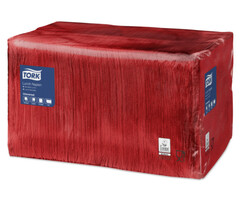 Tork Tork tissue servet 33x33cm 1-laags 1/4-vouw rood 9x500