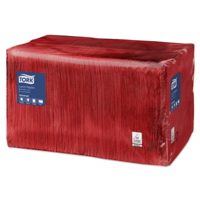 Tork Tork tissue servet 33x33cm 1-laags 1/4-vouw rood 9x500