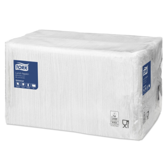 Tork Tork tissue servet 33x33cm 1-laags 1/8-vouw wit 9x500