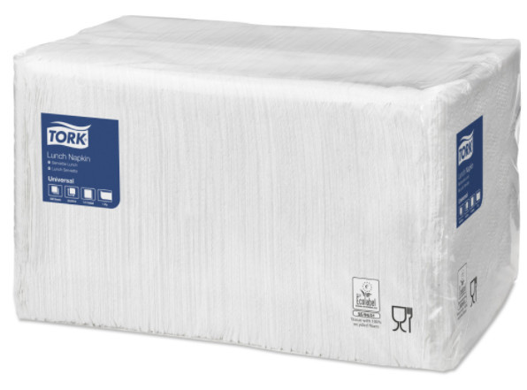 Tork Tork tissue servet 33x33cm 1-laags 1/4-vouw wit 9x500