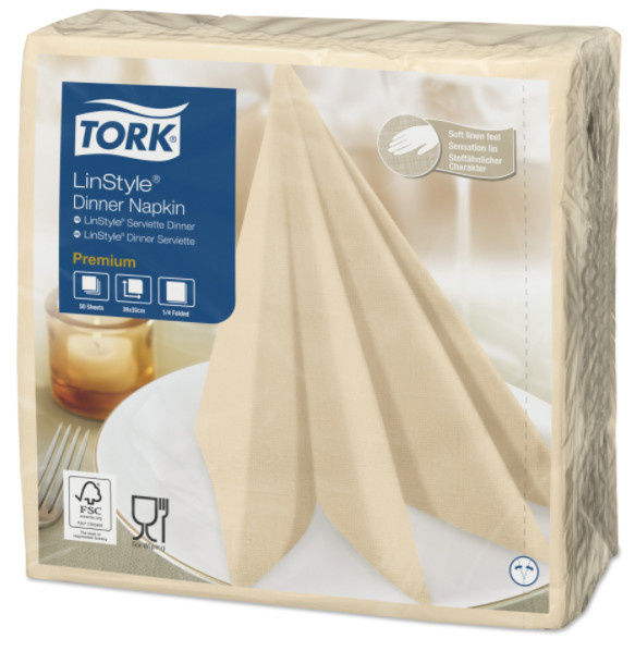 Tork Tork LinStyle® servet 39x39cm 1/4-vouw cream 12x50