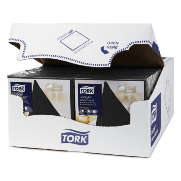 Tork Tork LinStyle® servet 39x39cm 1/4-vouw zwart 12x50