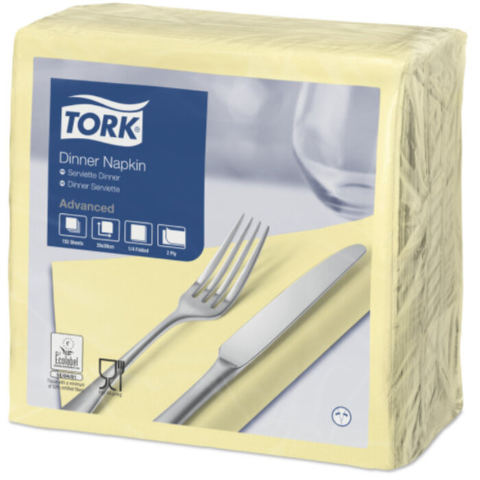 Tork Tork tissue servet 39x39cm 2-laags 1/4-vouw champagne 12x150