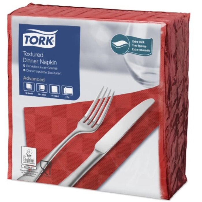Tork Tork NexxStyle® servet 38x39cm 2-laags 1/4-vouw rood 18x50