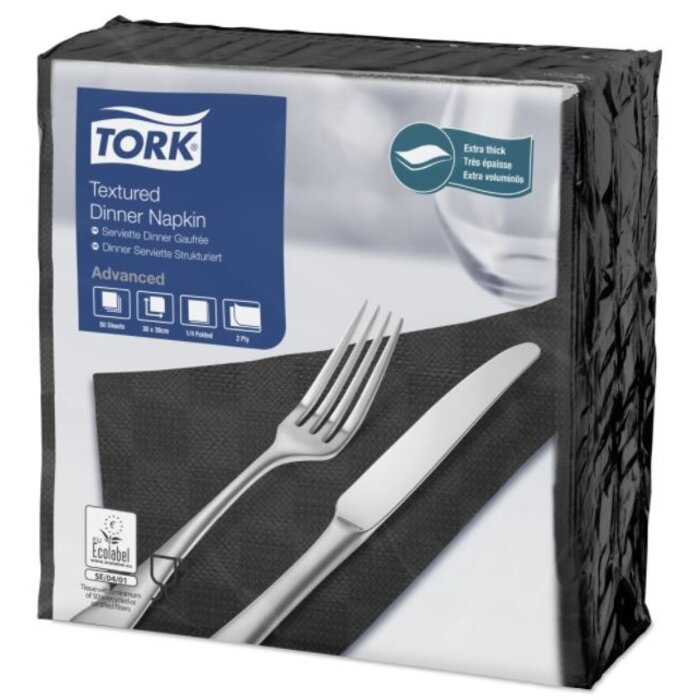 Tork Tork NexxStyle® servet 38x39cm 2-laags 1/4-vouw zwart 18x50