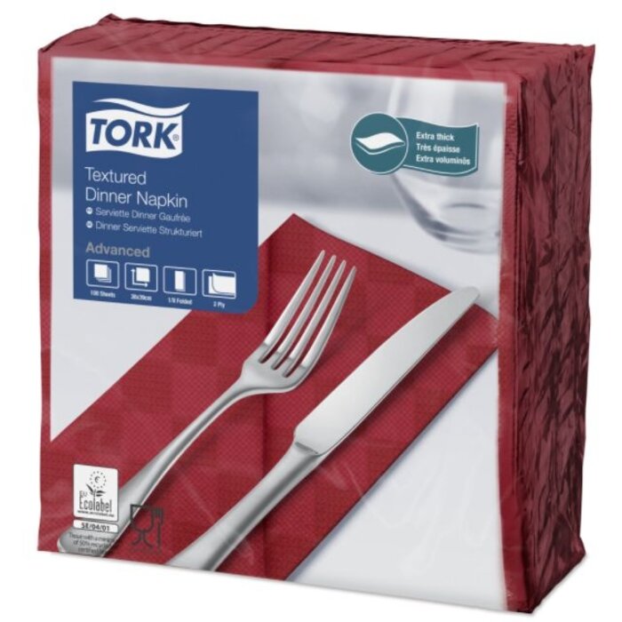 Tork Tork NexxStyle® servet 38x39cm 2-laags 1/8-vouw burgundy 12x100