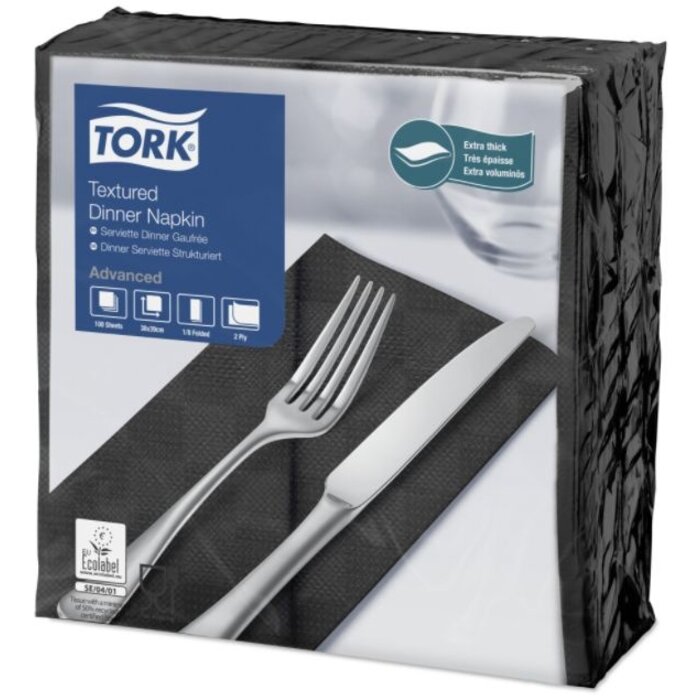 Tork Tork NexxStyle® servet 38x39cm 2-laags 1/8-vouw zwart 12x100