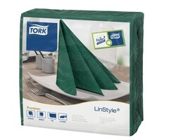 Tork Tork LinStyle® servet 39x39cm 1/4-vouw mountain pine green 12x50