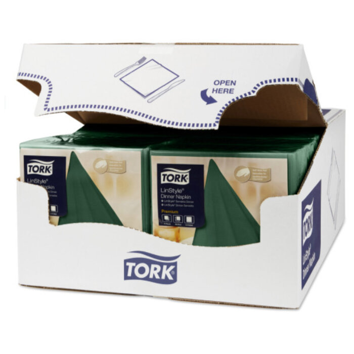 Tork Tork LinStyle® servet 39x39cm 1/4-vouw mountain pine green 12x50