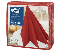 Tork Tork LinStyle® servet 39x39cm 1/4-vouw rood 12x50