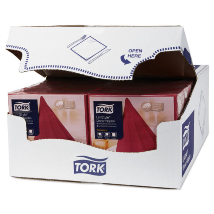 Tork Tork LinStyle® servet 39x39cm 1/4-vouw burgundy 12x50