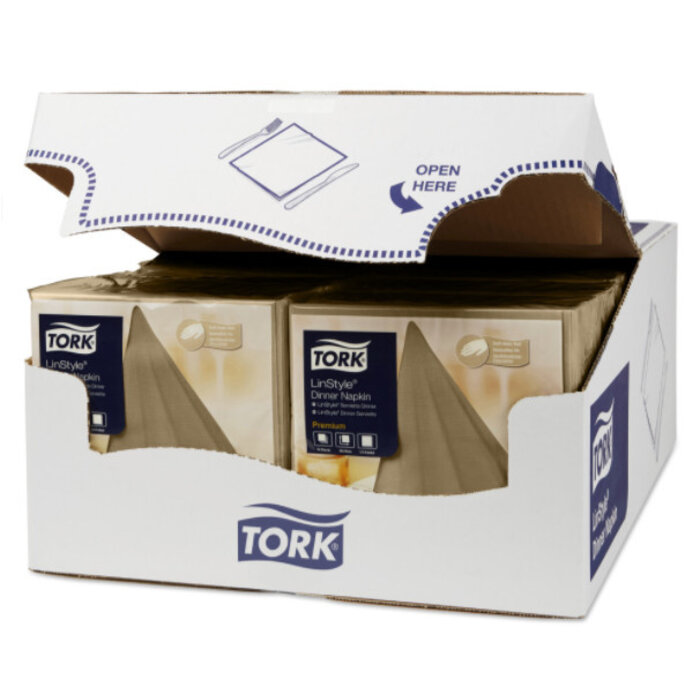 Tork Tork LinStyle® servet 39x39cm 1/4-vouw biscuit 12x50