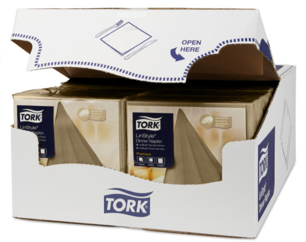 Tork Tork LinStyle® servet 39x39cm 1/4-vouw biscuit 12x50