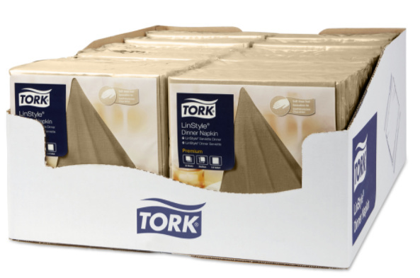 Tork Tork LinStyle® servet 39x39cm 1/4-vouw biscuit 12x50