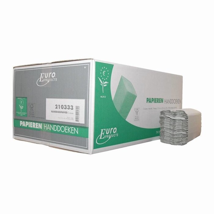 Euro Products Euro Products C-vouw, 1 laags Vouwhanddoekjes Euro naturel