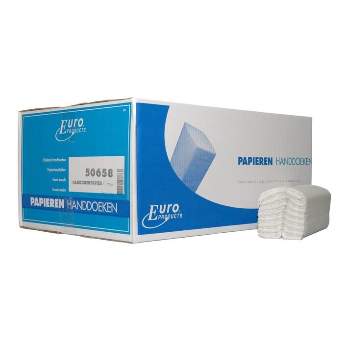 Euro Products Euro Products C-vouw, 2 laags Vouwhanddoekjes Euro tissue wit