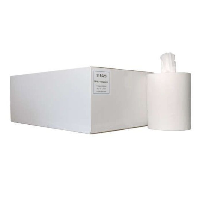 Euro Products Euro Products 1-laags Midi poetspapier Cellulose kokerloos