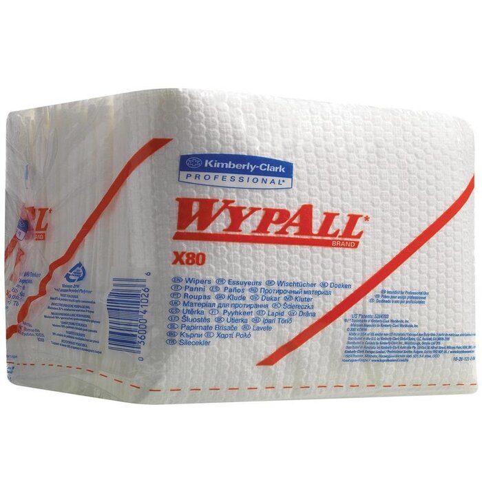 Kimberly Clark WYPALL* X80 Doeken - 1/4 Gevouwen - Wit