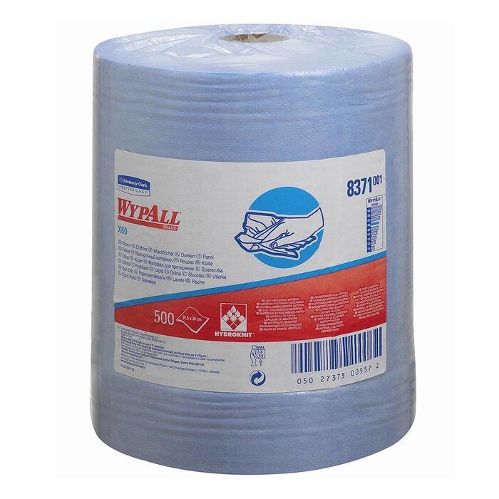 Kimberly Clark WYPALL* X60 Doeken - grote rol - Blauw