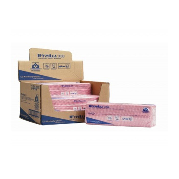 Kimberly Clark WYPALL* X50 Sopdoeken - Intergevouwen - Rood