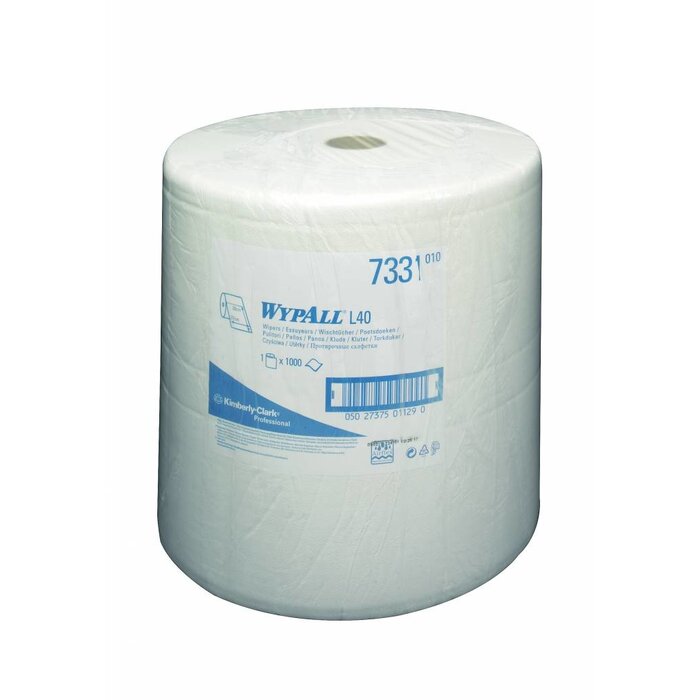 Kimberly Clark WYPALL* L40 Poetsdoeken - grote rol - Wit