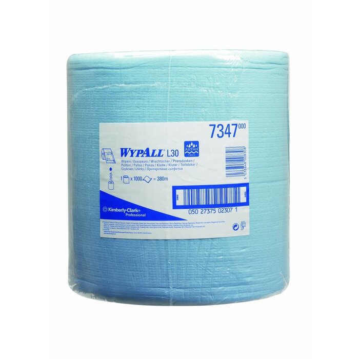 Kimberly Clark WYPALL* L30 Poetsdoeken - grote rol - Blauw