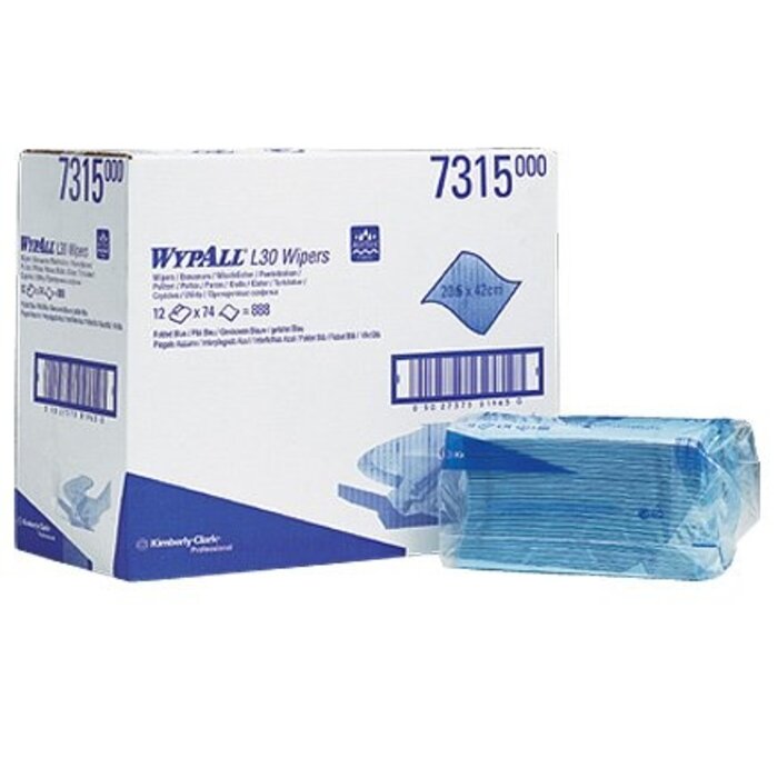 Kimberly Clark WYPALL* L30 Poetsdoeken - Intergevouwen - Blauw