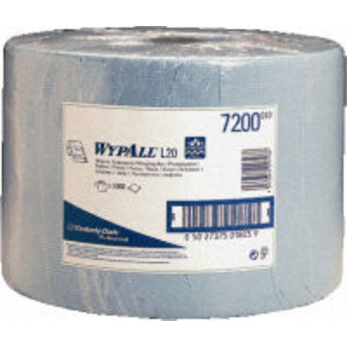 Kimberly Clark WYPALL* L20 Poetsdoeken - grote rol - Blauw