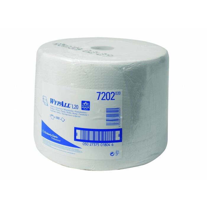 Kimberly Clark WYPALL* L20 Poetsdoeken - grote rol - Wit