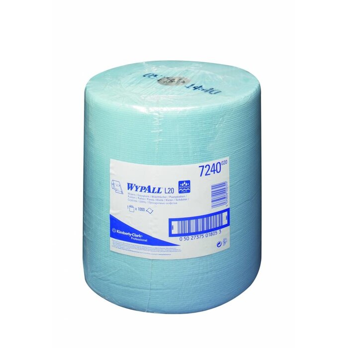 Kimberly Clark WYPALL* L20 Poetsdoeken - grote rol - Blauw