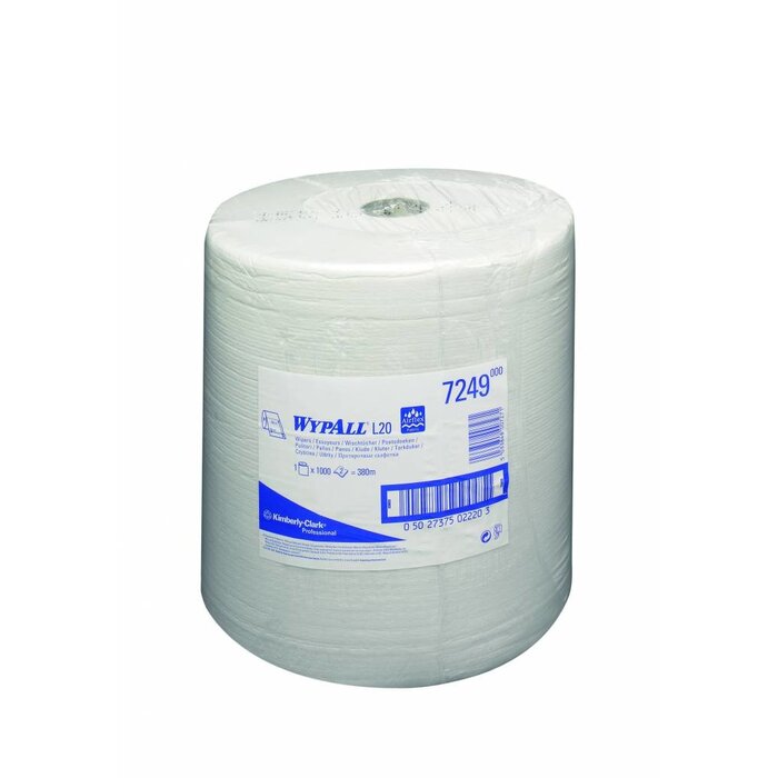 Kimberly Clark WYPALL* L20 Poetsdoeken - grote rol - Wit