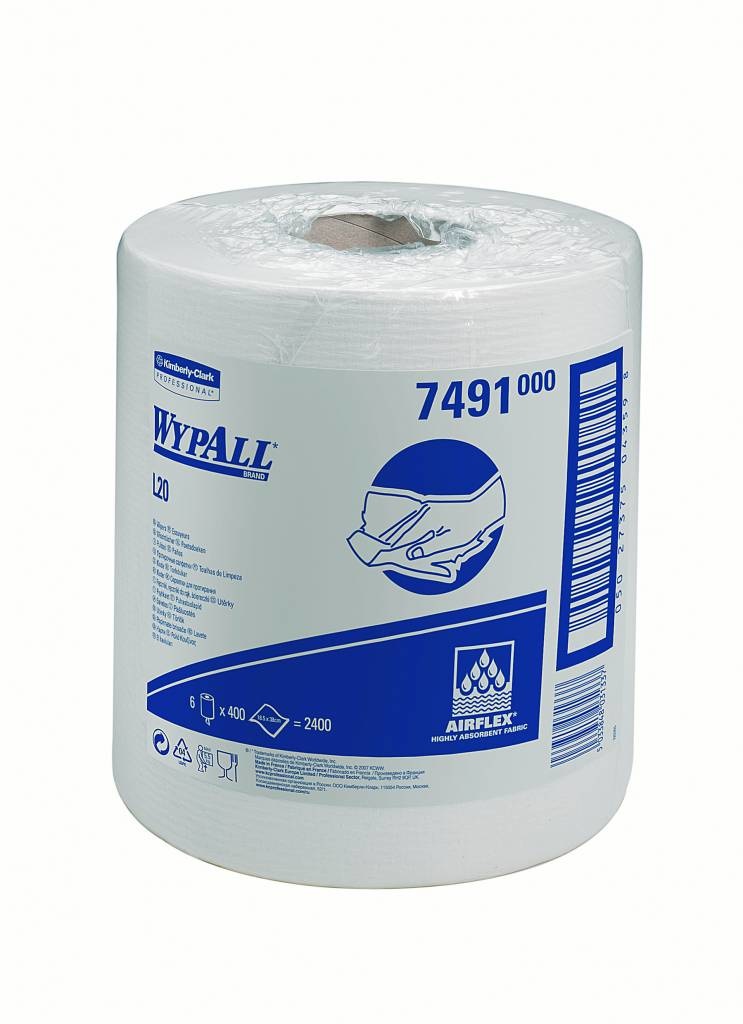 Kimberly Clark WYPALL* L20 Poetsdoeken - Centrefeed Rol - Wit