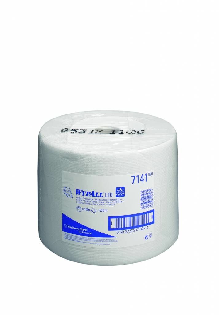 Kimberly Clark WYPALL* L10 Poetsdoeken - grote rol - Wit