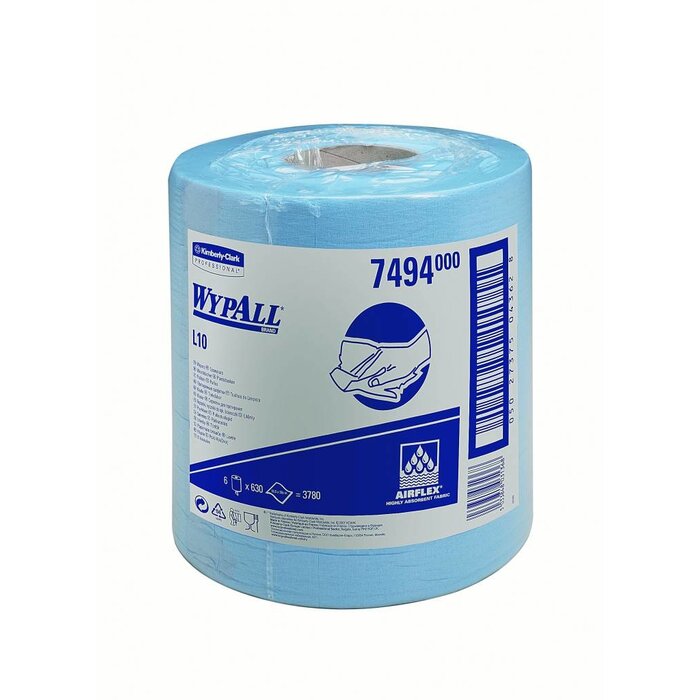 Kimberly Clark WYPALL* L10 Poetsdoeken - Centrefeed Rol - Blauw