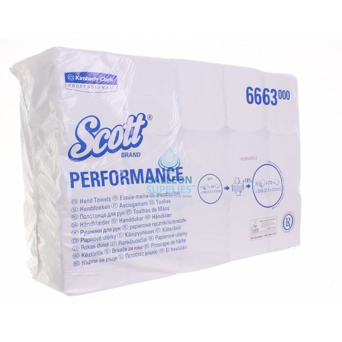 Kimberly Clark SCOTT® PERFORMANCE Handdoeken - Intergevouwen / Medium - Wit