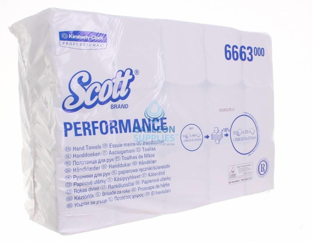 Kimberly Clark SCOTT® PERFORMANCE Handdoeken - Intergevouwen / Medium - Wit