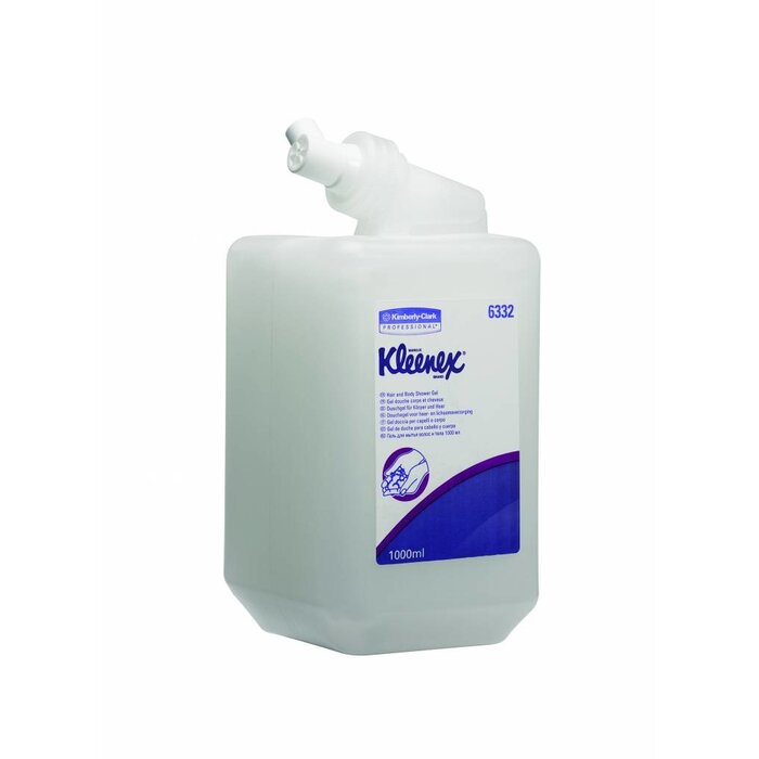 Kimberly Clark KLEENEX® Douchegel, voor het haar en het lichaam - Cassette / 1 Ltr - Wit