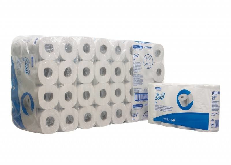 Kimberly Clark SCOTT® 350 Toilettissue Rollen - Kleine rollen / 350 - Wit