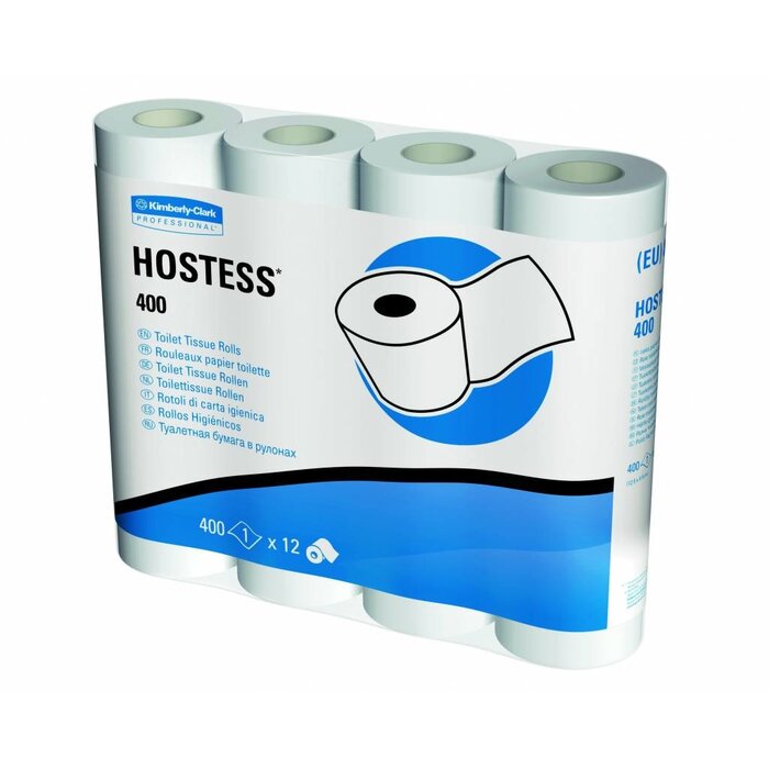 Kimberly Clark HOSTESS* 400 Toilettissue Rollen - Kleine rollen / 400 - Wit