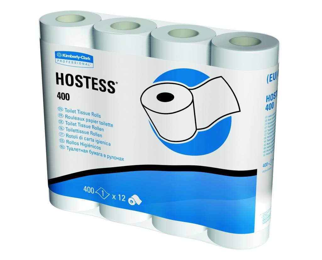 Kimberly Clark HOSTESS* 400 Toilettissue Rollen - Kleine rollen / 400 - Wit