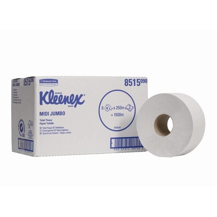 Kimberly Clark KLEENEX® Toilettissue - Midi Jumbo / 250 M / 78 - Wit