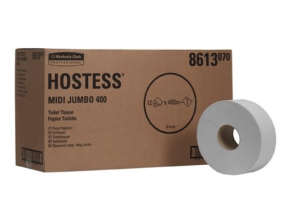 Kimberly Clark HOSTESS* Toilettissue Rollen - Jumbo / 400 M / 78 - Wit