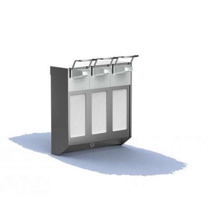 MediQo-line MediQo-line TRIO Zeep- & desinfectiemiddeldispenser 1000 ml KB RVS